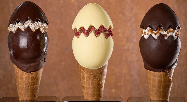 L'invenzione del gelatiere Giapo: cono uovo di Pasqua con tecnologia 3D