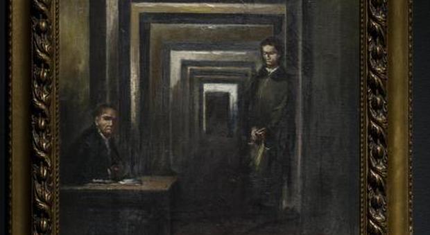 Cerca di squarciare con un cacciavite il dipinto di Hitler esposto a Salò: denunciato. Sgarbi: "Colpa della legge Fiano"