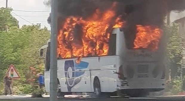 Bus a fuoco in autogrill, paura per 50 passeggeri: stavano andando a C'è posta per te