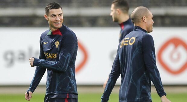 Cristiano Ronaldo in allenamento con Pepe