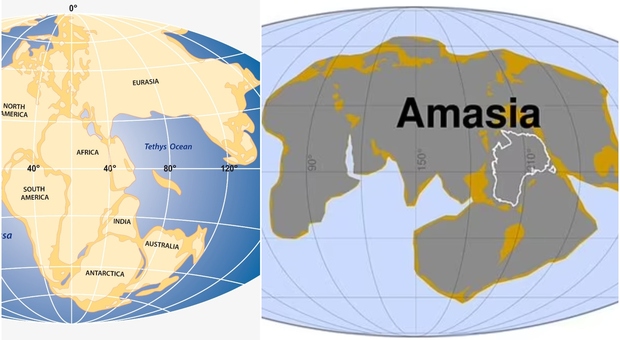 Da Pangea a Amasia: un supercontinente attorno al Polo Nord Italia schiacciata tra Africa e Balcani