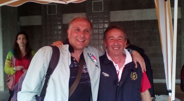 L'ex mezzofondista Donato Sabìa (a sinistra) con il preparatore atletico Renato Lombardi