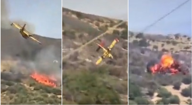 Canadair precipita in Grecia, morti pilota e copilota: lo schianto mentre spegnevano gli incendi sull'isola di Evia