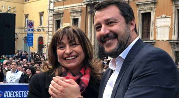 Donatella Tesei e Matteo Salvini a Perugia