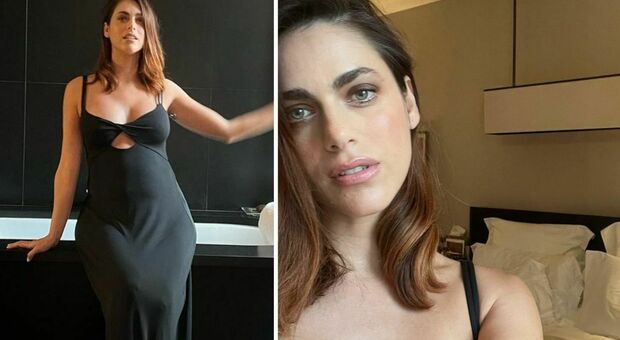 Miriam Leone incinta, sensuale in abito nero: «È ormai da mesi che ho voglia di...»