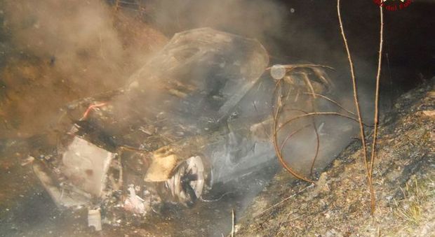 L'Audi Rs4 bruciata a Onè di Fonte