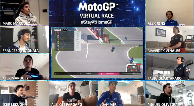 Un momento della gara trasmessa sul canale Youtube MotoGP e su SKY Sport