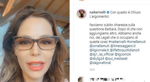 Naike Rivelli incalza Barbara D'Urso dopo la denuncia: Â«Chi la fa  l'aspetti, chiuso l'argomentoÂ»