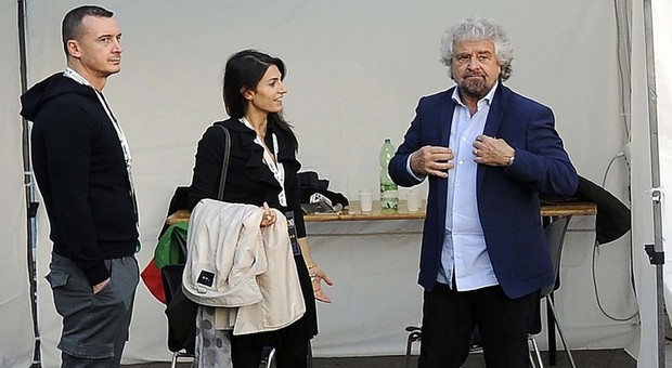 Virginia Raggi e Beppe Grillo