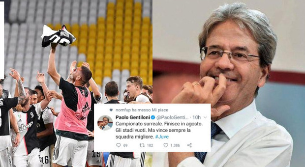 Juventus, esulta anche Gentiloni: «Campionato surreale, ma vince sempre la migliore»