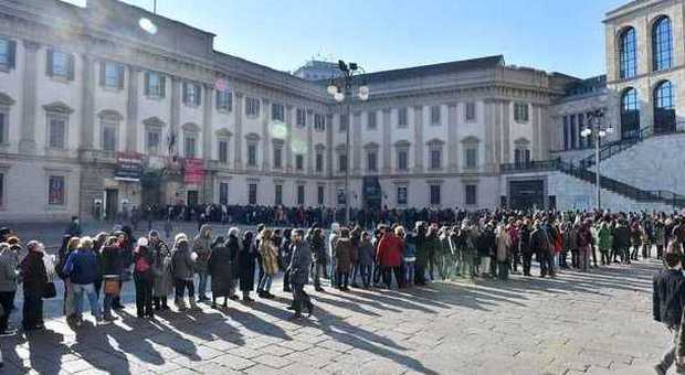 Musei gratis, migliaia in coda a Milano per un tuffo dell'arte nonostante il freddo