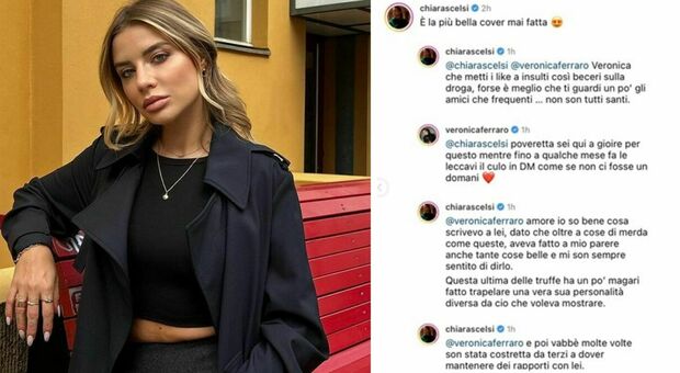 Veronica Ferraro difende sui social la migliore amica Chiara Ferragni e litiga con la modella Chiara Scelsi