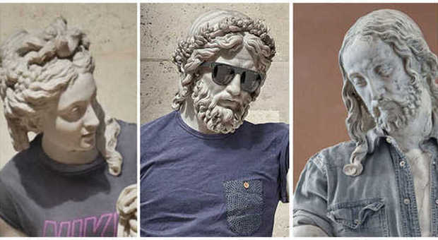 Ecco le statue in stile hipster: le sculture si vestono alla moda
