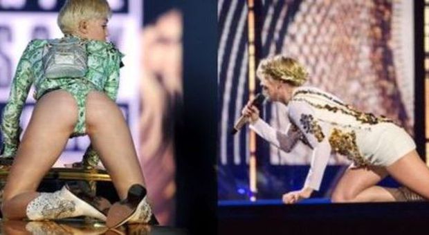 Miley ed Emma, sul palco si sfidano con pose superhot