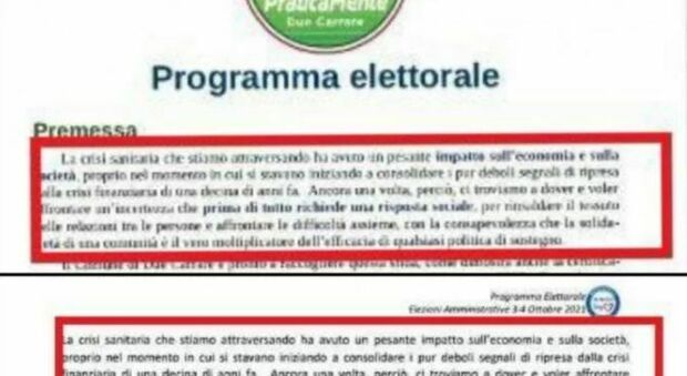 San Pancrazio, il programma del candidato sindaco copiato da Padova? Il confronto fra i due testi e la polemica