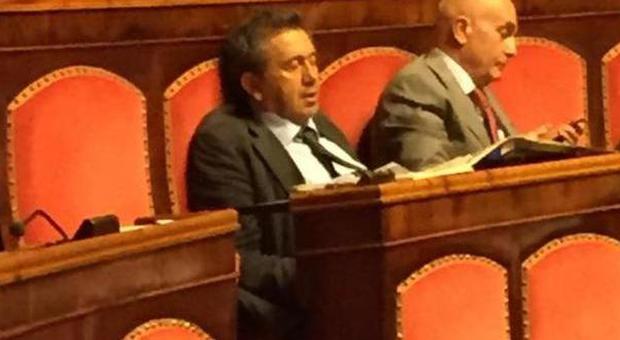 Antonio Azzollini dorme al Senato