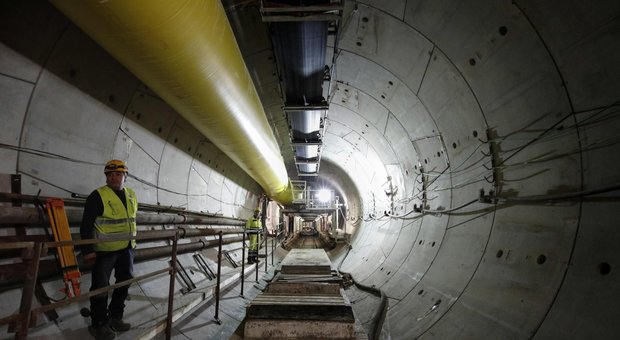 Il tratto del tunnel della Metro C verso piazza Venezia