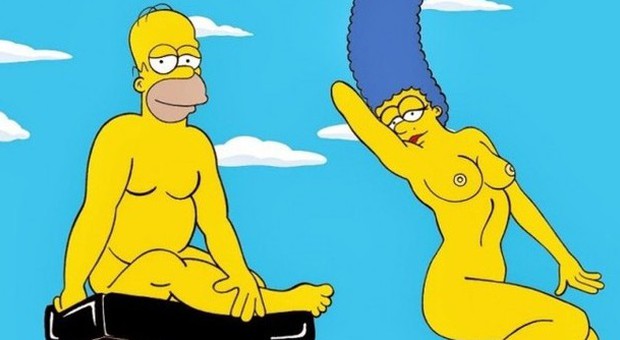 Marge e Homer Simpson senza veli