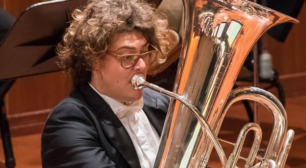 Matteo Magli, tuba dell'Orchestra Sinfonica della Rai