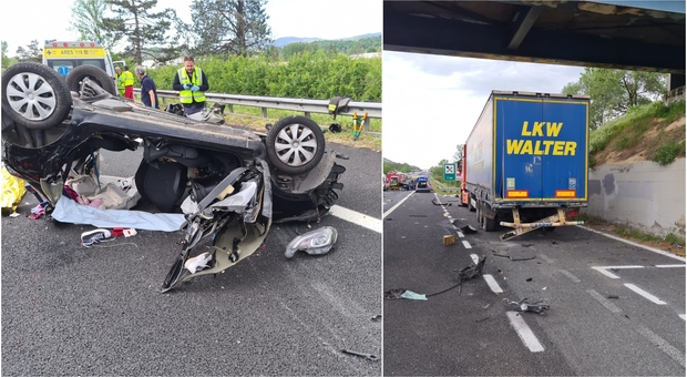 Incidente sull'A1 tra Ferentino e Anagni, morta 21enne romana: l'auto guidata dalla mamma si è scontrata contro un tir. Autostrada chiusa