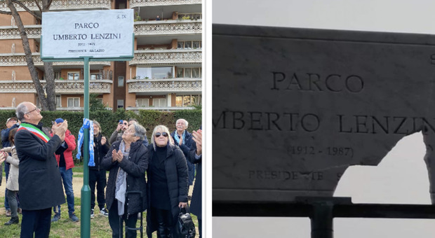 Lazio, un altro sfregio. Spaccata la targa dedicata all'ex presidente Umberto Lenzini: «Azione vigliacca e insensata»