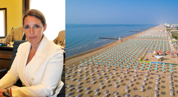 L'assessore regionale Elena Donazzan e la spiaggia di Jesolo