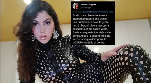 Valentina Nappi scandalosa: «Meglio essere stuprata che ... ». Furia sui social: «Vergognati»