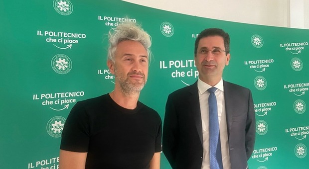 Il rettore del Politecnico di Bari, Francesco Cupertino, con il docente e influencer Vincenzo Schettini