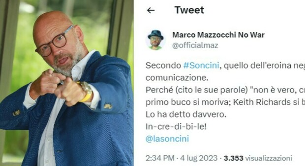 Marco Mazzocchi, lite social con Guia Soncini: «Dice che la droga non uccide, incredibile». E lei replica così