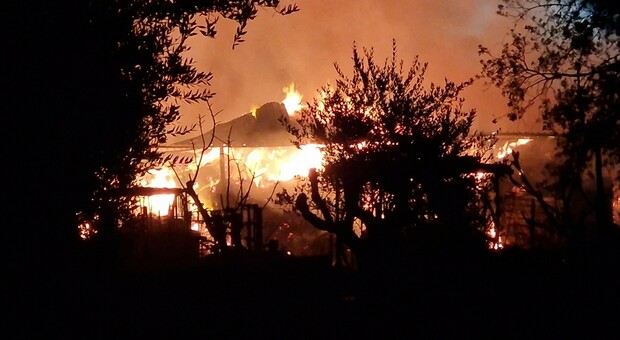 Vasto incendio in un’azienda agricola di Latina: capannone con 400 balloni di fieno distrutto dalle fiamme