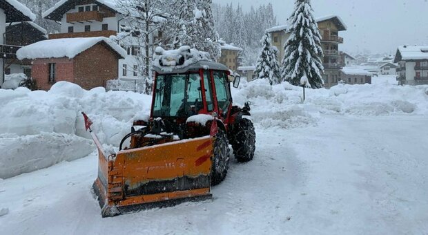A Cortina mezzo metro di neve caduto in 24 ore, 75 cm sull'Altopiano di Asiago, 50 ad Alleghe e Falcade