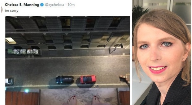 Chelsea Manning medita il suicidio e posta foto in piedi sul cornicione, poi il tweet rassicurante: «È salva»