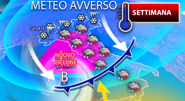 Meteo avverso sull'Italia, le previsioni: gelate e nuovo ciclone in arrivo
