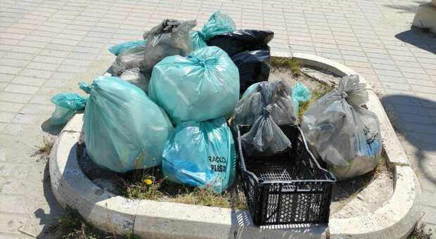 Sacchi di rifiuti portati via dalla spiaggia: i volontari della Lipu ha ripulito un tratto dell’arenile sangiorgese