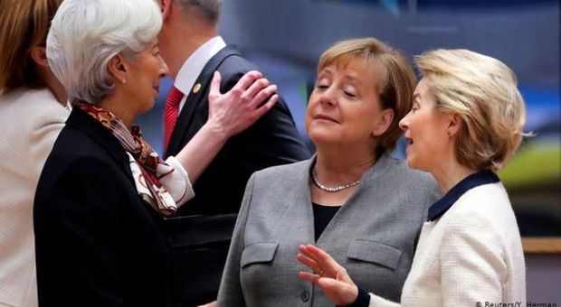 Christine Lagarde, Angela Merkel e Ursula von der Leyen