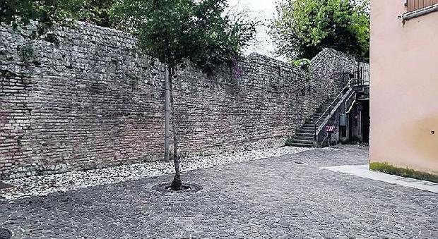 Un tratto dell'antica cinta muraria di Pordenone