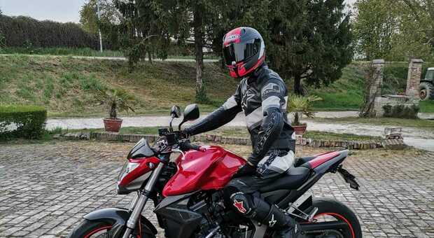 Marco Zerbinati in sella alla sua moto