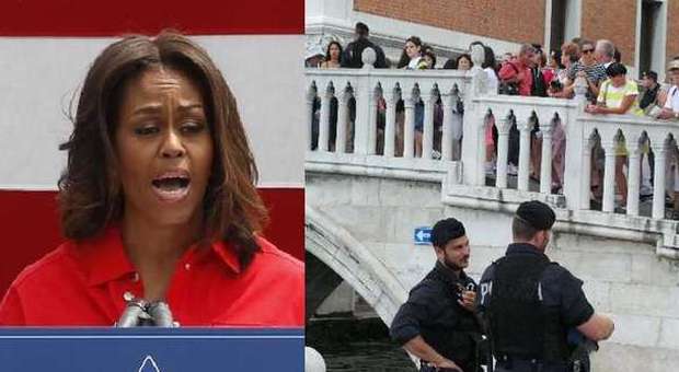 Venezia, Michelle Obama turista in Veneto, ma col cuore a Charleston