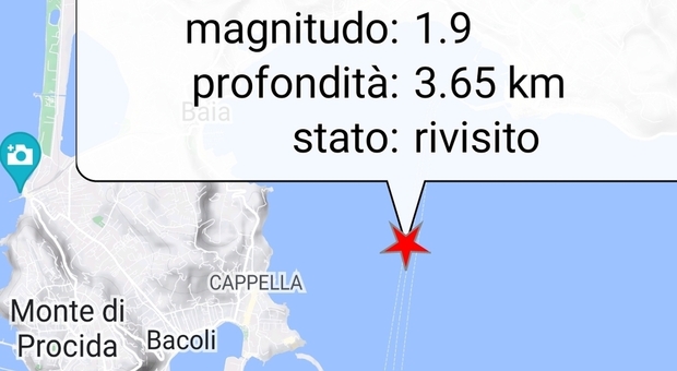 Scossa di terremoto con epicentro nel golfo di Pozzuoli