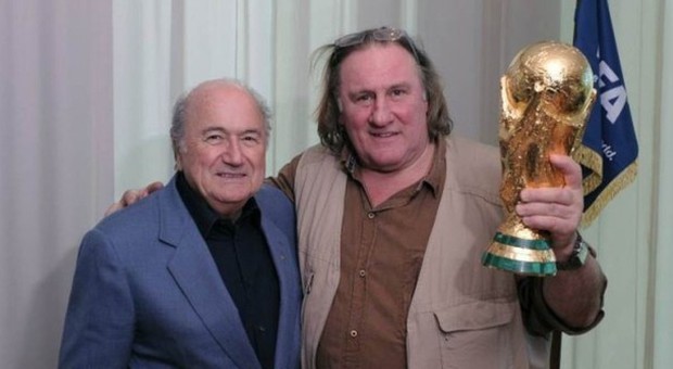 Depardieu e il presidente della Fifa Blatter