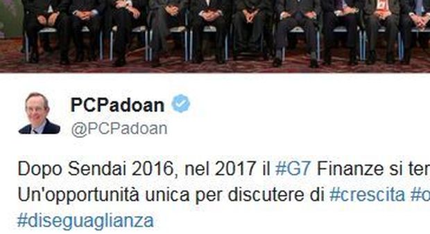 A Bari il G7 del 2017. L'annuncio del ministro Padoan su Twitter