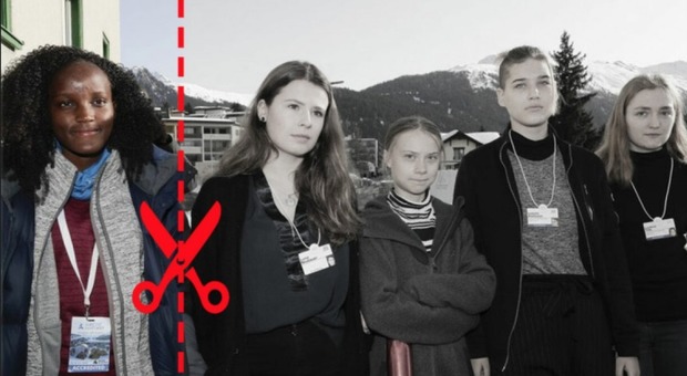 Greta Thunberg, dalla foto a Davos viene tolta l'attivista di colore: è bufera