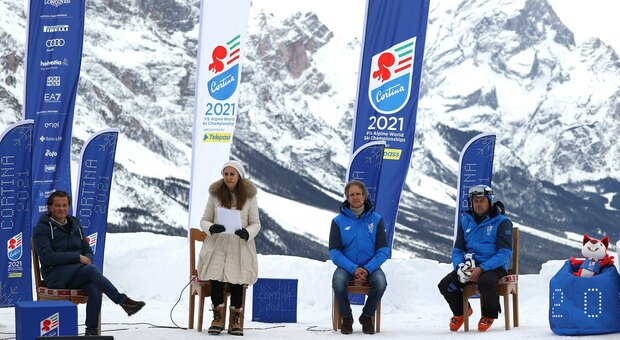 La presentazione dei Mondiali di sci alpino che si apriranno il 7 febbraio a Cortina