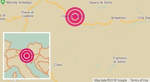 Terremoto, due scosse in provincia di Udine. La più forte alle 9.16. Avvertito anche a Belluno