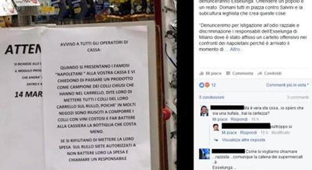 "Attenti ai napoletani", il cartello choc fuori dal supermercato scatena le polemiche