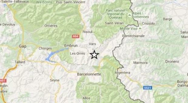 Forte scossa di terremoto al confine ​tra Francia e Italia: magnitudo 3.8