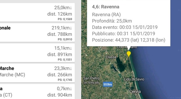 Forti scosse di terremoto nella notte, l'epicentro a Ravenna: avvertita anche a Nordest