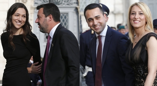 Salvini e Di Maio al Colle con le fidanzate: presentazione ufficiale tra Francesca e Virginia