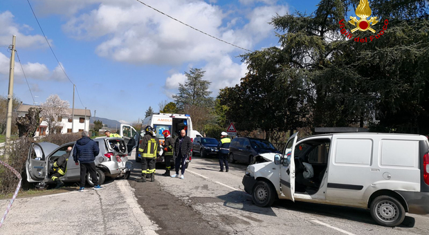 Una scena dell'incidente di oggi a Sossano