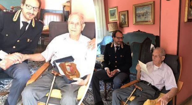 Angelo, l'agente più anziano d'Italia, compie 100 anni: la Polizia di Stato lo celebra così